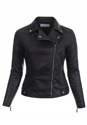 8945 Damska Kurtka Ramoneska Czarna 4XL