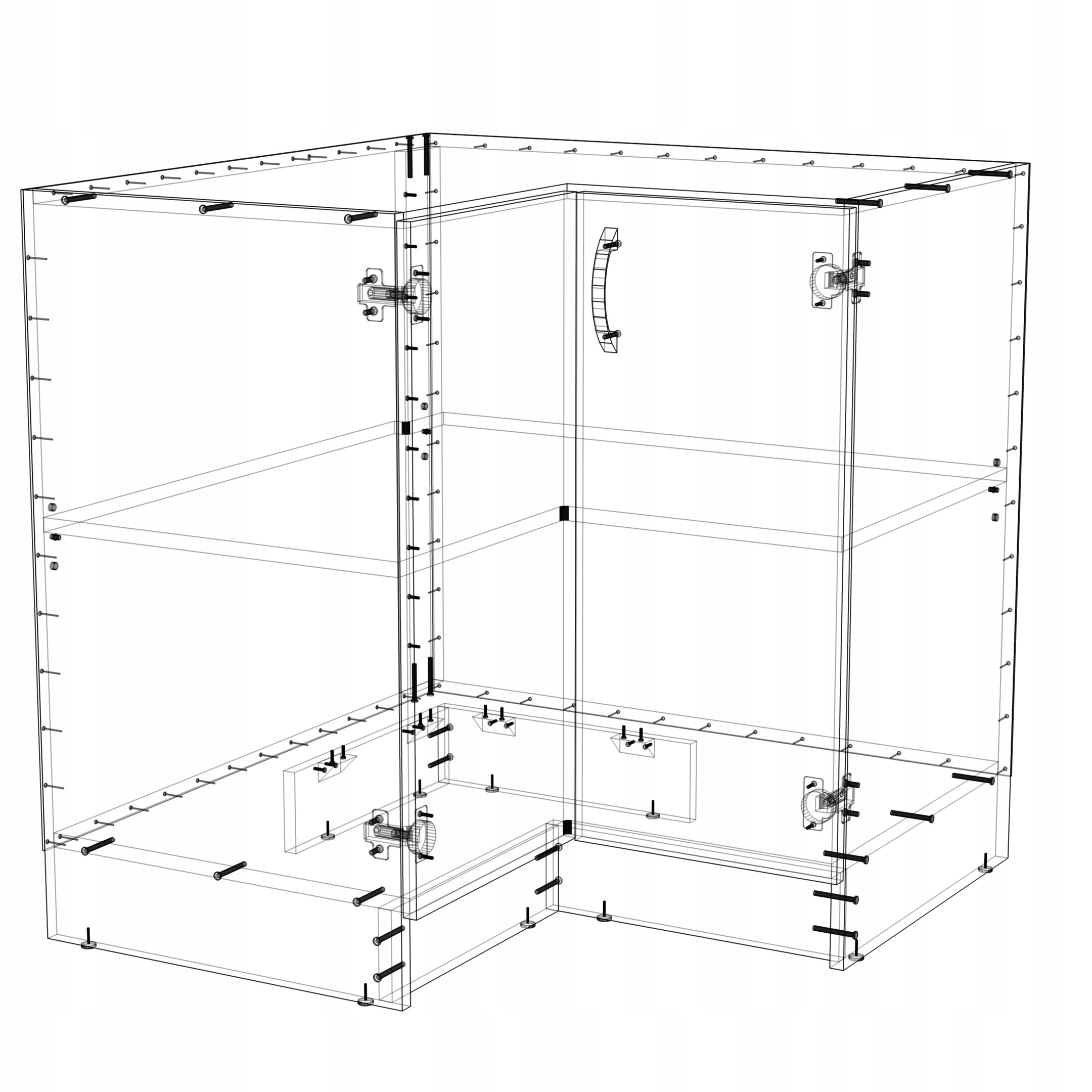 ED ECON biały b_SN90x90_2F szafka kuchenna narożna Marka Banach Wnętrza