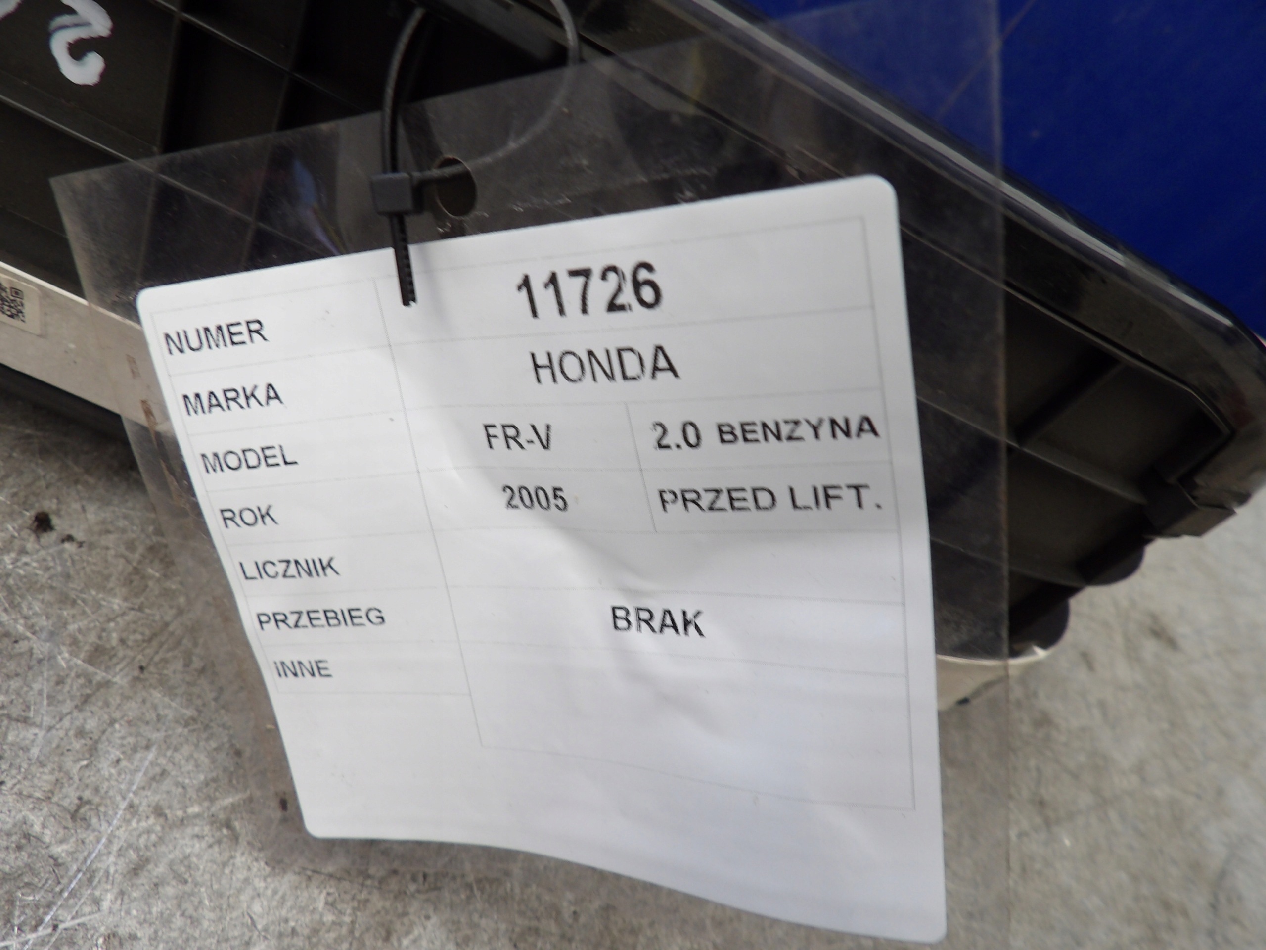 Honda FR-V 2,0 liczniki