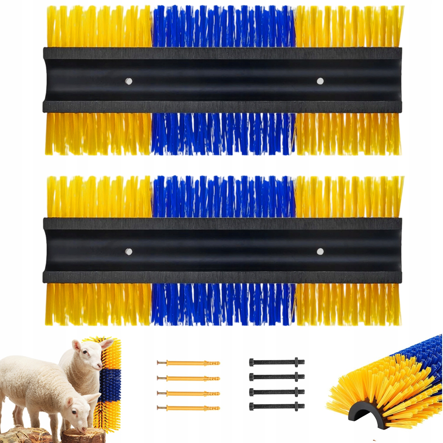 Czochradło Szczotka Dla Bydła Koni Usuwa Brud Masuje 2 Szt Żółty Niebieski