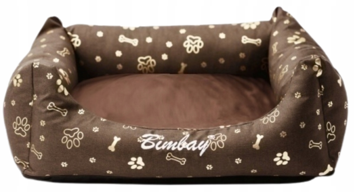 Levně Bimbay Pohovka Pelíšek pro psa s Tlapkami č. 100 x 80 cm hnědá