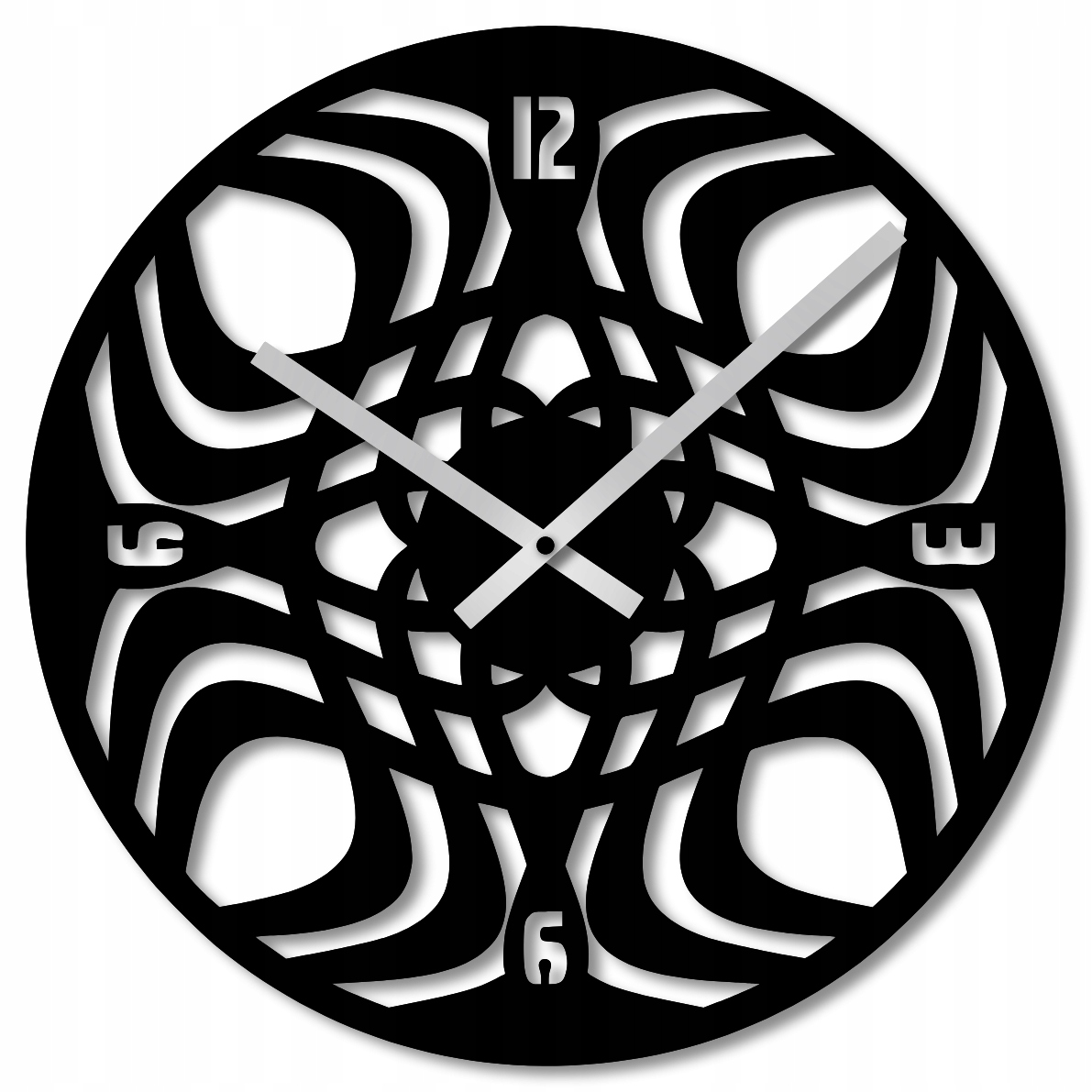 Nástěnné Hodiny 60 cm Nástěnné Hodiny Dřevěné Hodiny Černé Geometrické