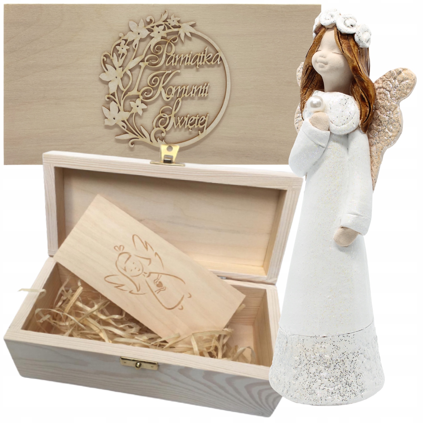 PIERWSZA KOMUNIA ŚWIĘTA FIGURKA ANIOŁKA ANIOŁ