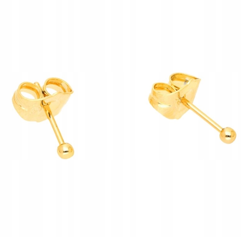 

Kolczyki pozłacane kulki 2mm stal chirurgiczna