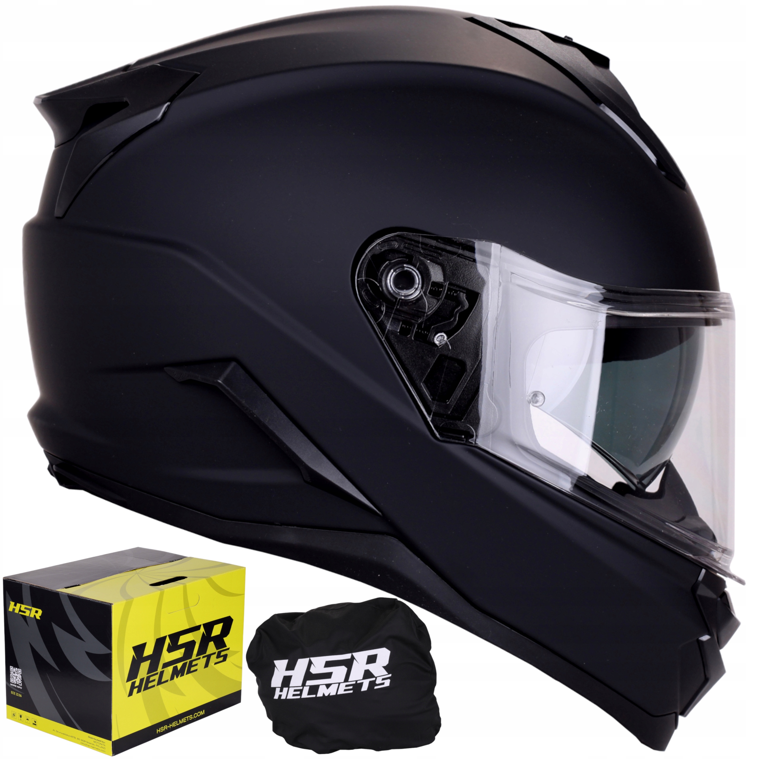 Kask motocyklowy integralny czarny mat Hsr HS983 Blenda Ece 22.06 full face