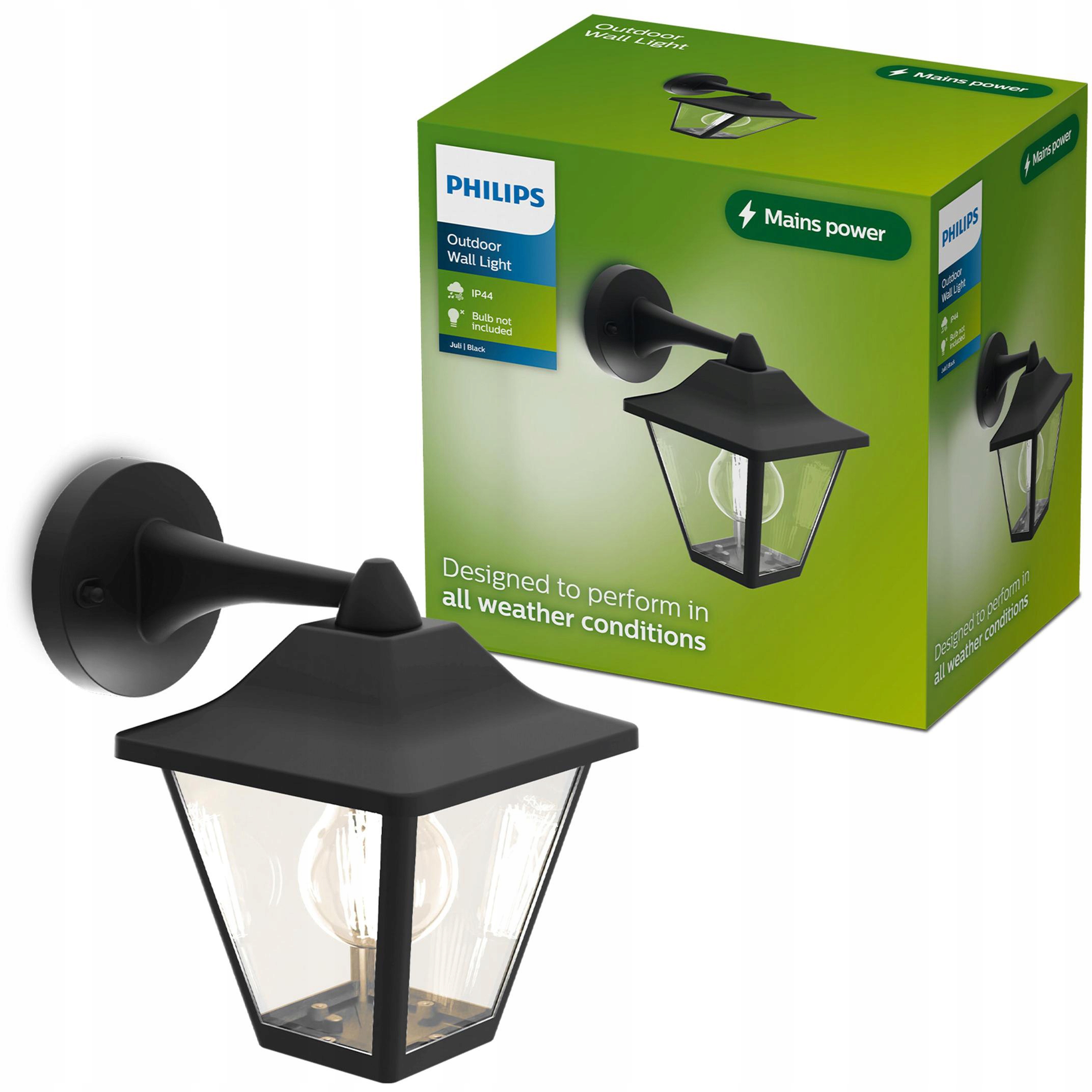 Zahradní nástěnné svítidlo Fasádní venkovní Led lampa E27 Lampa Juli Philips
