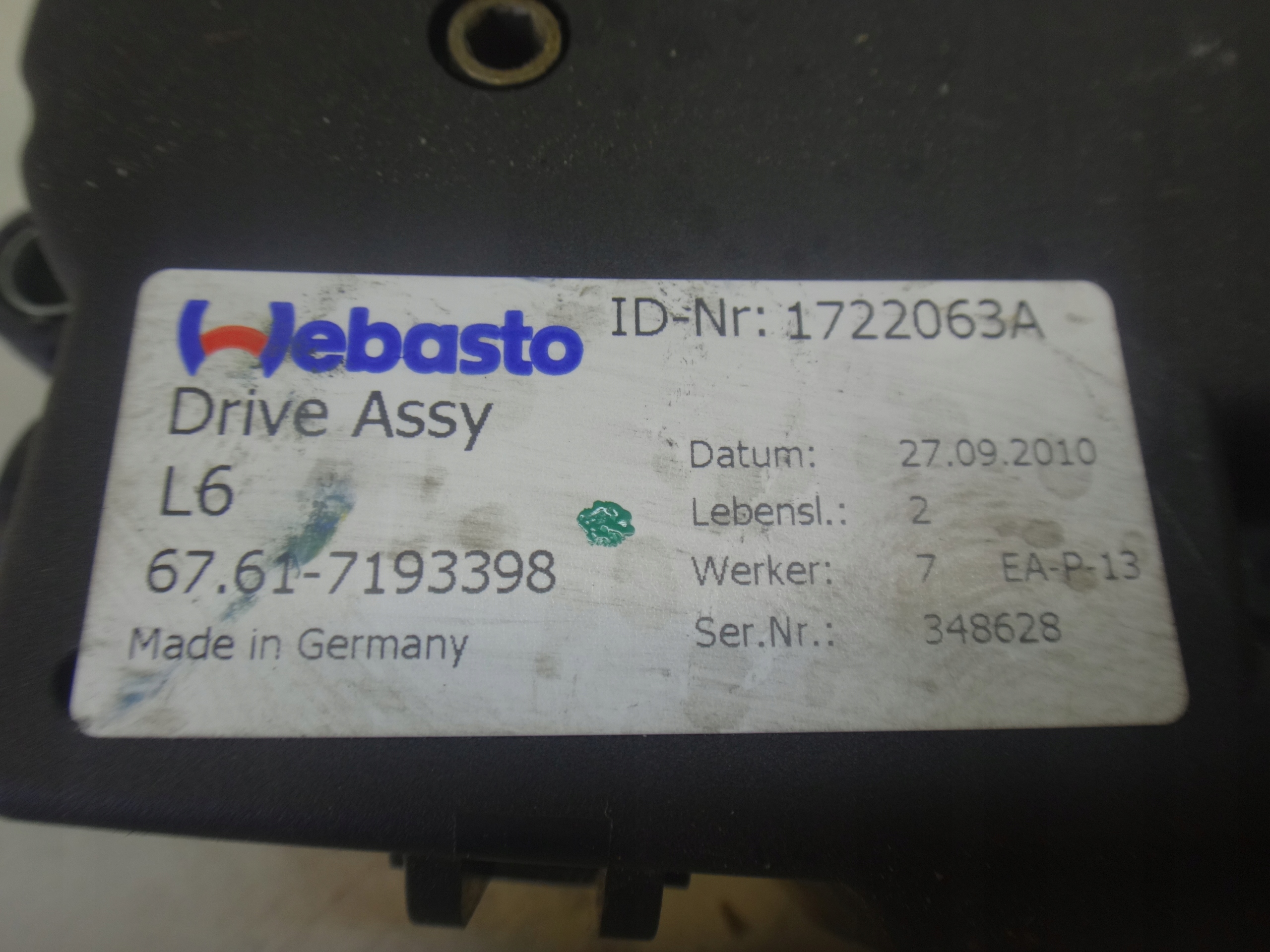 SILNICZEK SZYBERDACHU MECHANIZM DACHU PRZESUWNEGO BMW F20 F30 F10 F01 G11 Numer katalogowy części 7193398 OEM