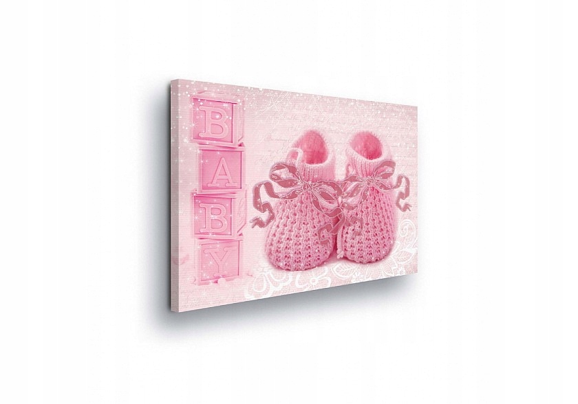 Obraz 80x60 Dítě miminko růžový pletený sladká láska štěstí Baby