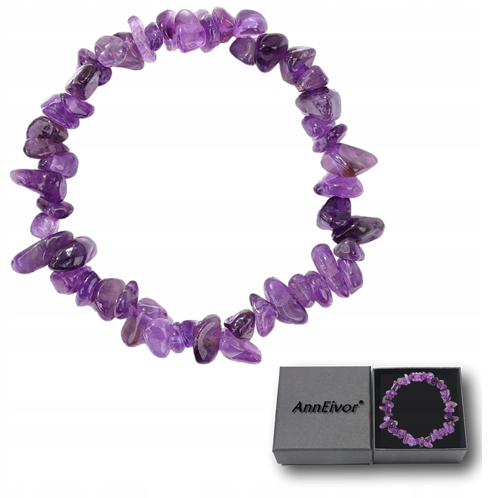 Náramek Unisex Přírodní Kámen Ametyst Korálky 5-8 mm Nastavitelný