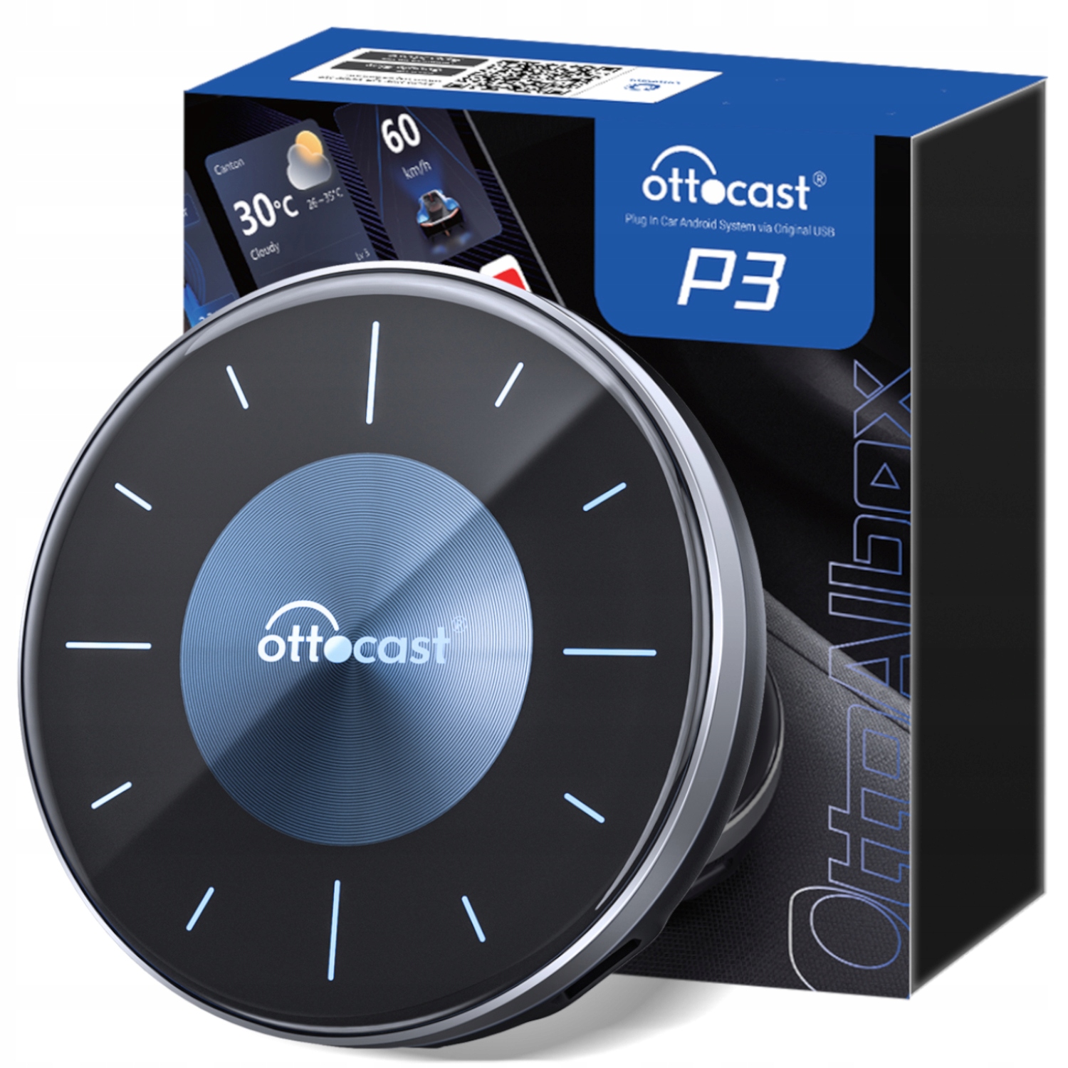 Bezdrôtový Vysielač Ottocast P3 8/128 Gb Android Auto Carplay Sim Lte