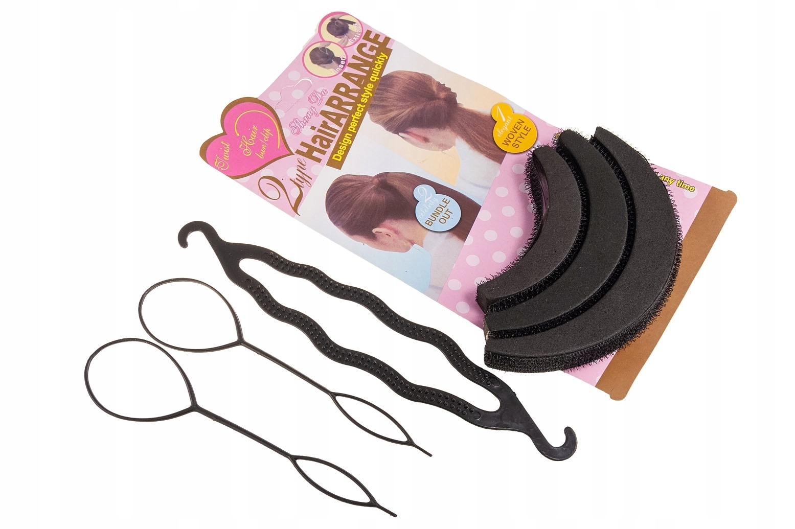 WYPEŁNIACZ DO WŁOSÓW PUSH-UP BANAN PĘTELKI TWISTER Kolor dominujący czarny