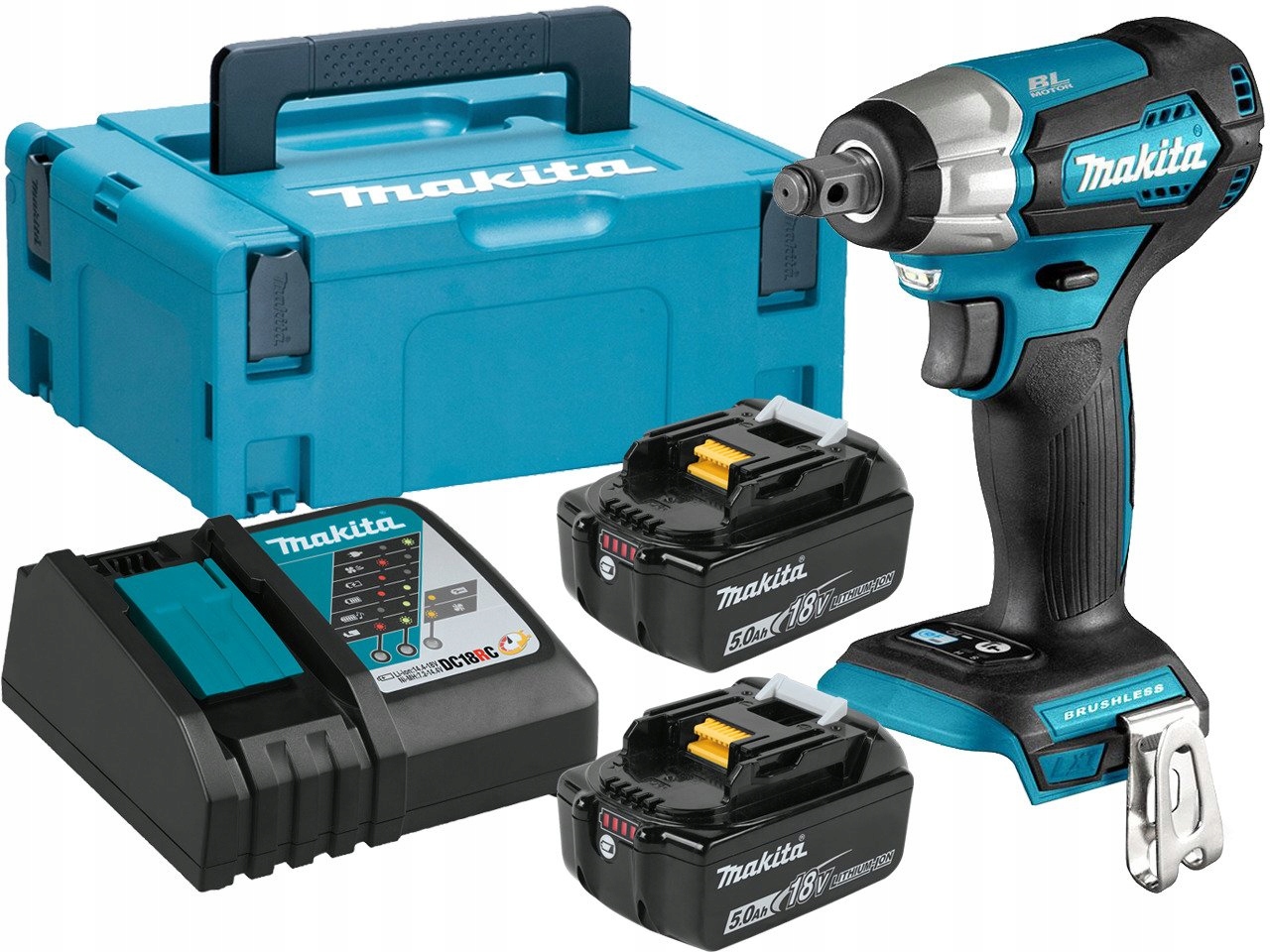 Makita Rázový Uťahovák 18V DTW181RTJ 210Nm 1/2" 2x5,0Ah Bl