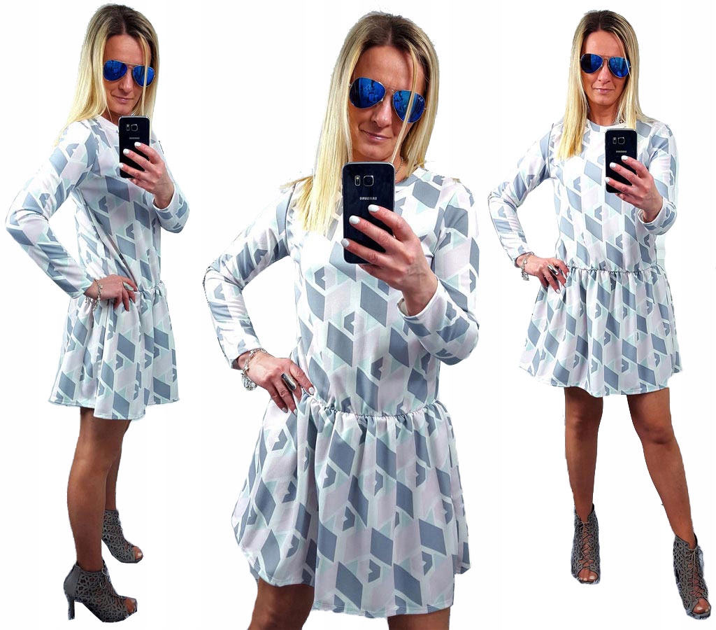 

Sukienka Boho Etno Folk Rozkloszowana Trapezowa C4