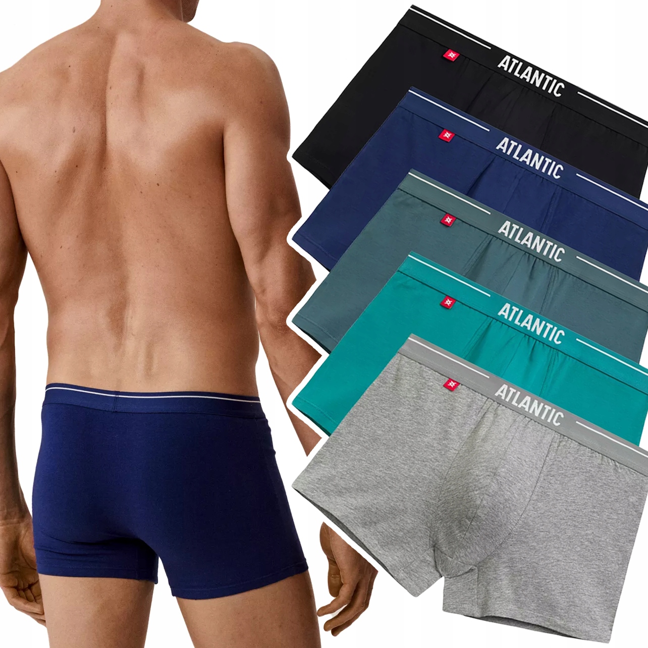 x5 Pánské sportovní boxerky Atlantic 5SMH-004 Bavlněné šortky sada XXL