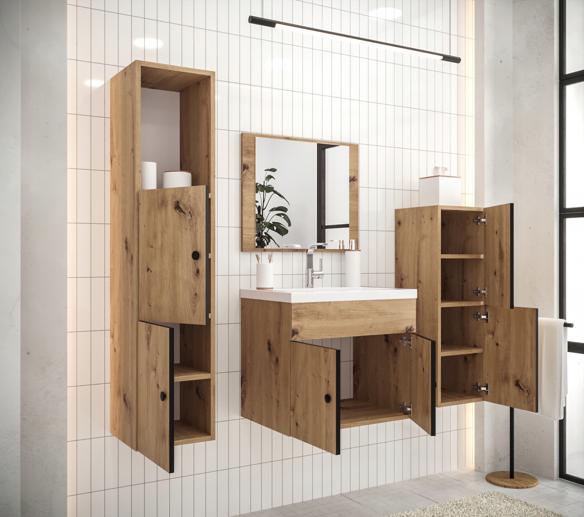 Meble łazienkowe CARLOS zestaw 2 Materiał inny