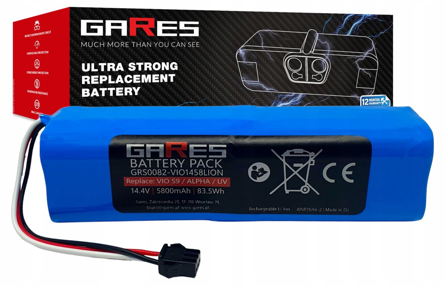 Akumulátor Gares pro H18650CH-4S2P 14,4V 5,8Ah