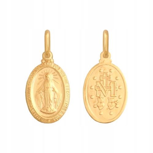 Zlatý medailonek 585 Zázračný náboženský medailonek dárek k biřmování 1,45 g