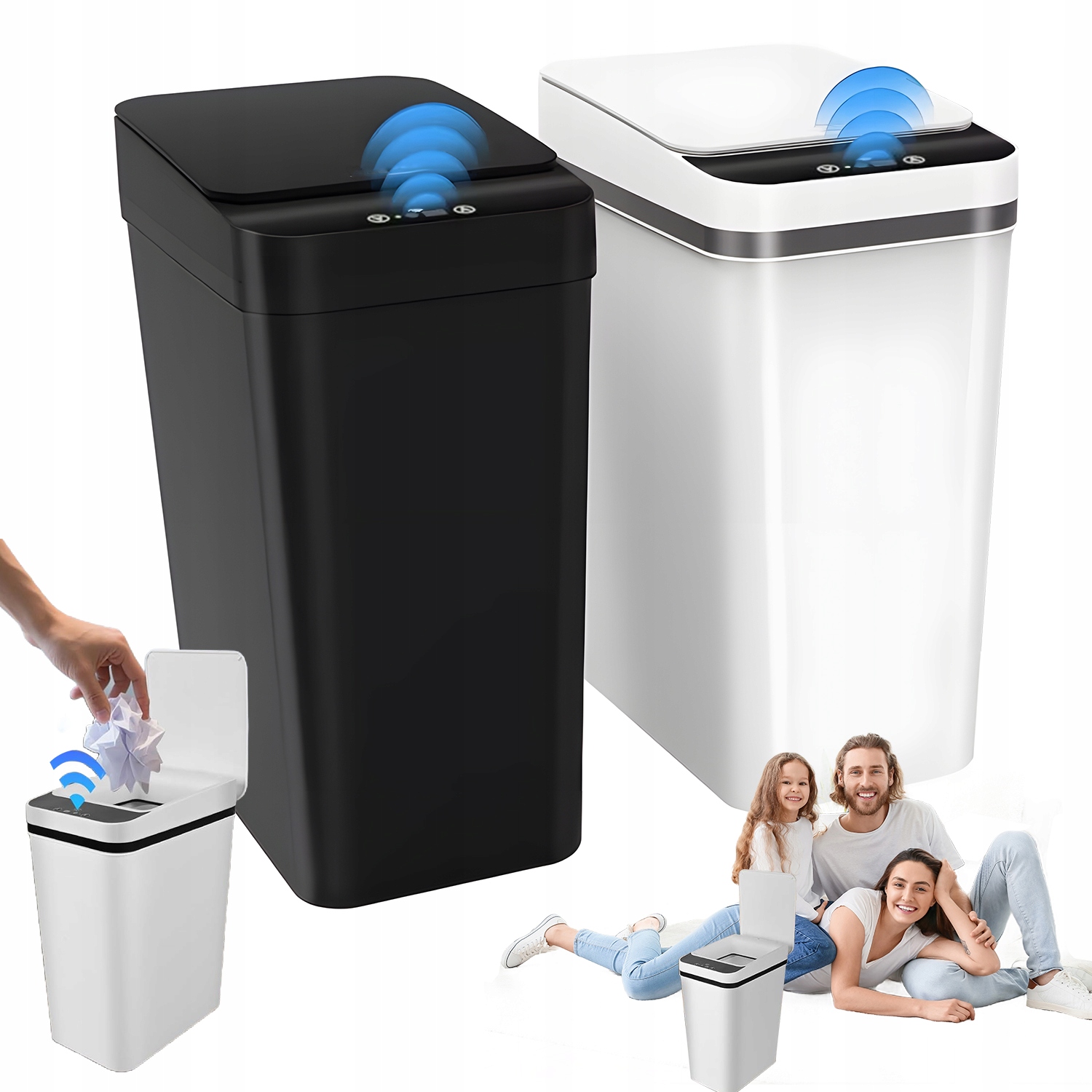 Levně 2 Ks Odpadkový Koš Se Senzorem 12L Inteligentní Senzor IPX5 Voděodolný