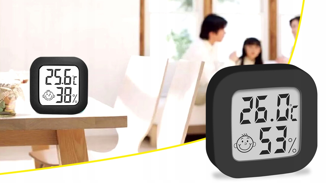 CYFROWY TERMOMETR HIGROMETR POKOJOWA STACJA POGODY POGODOWA Z WYŚWIETLACZEM Model CX-0726