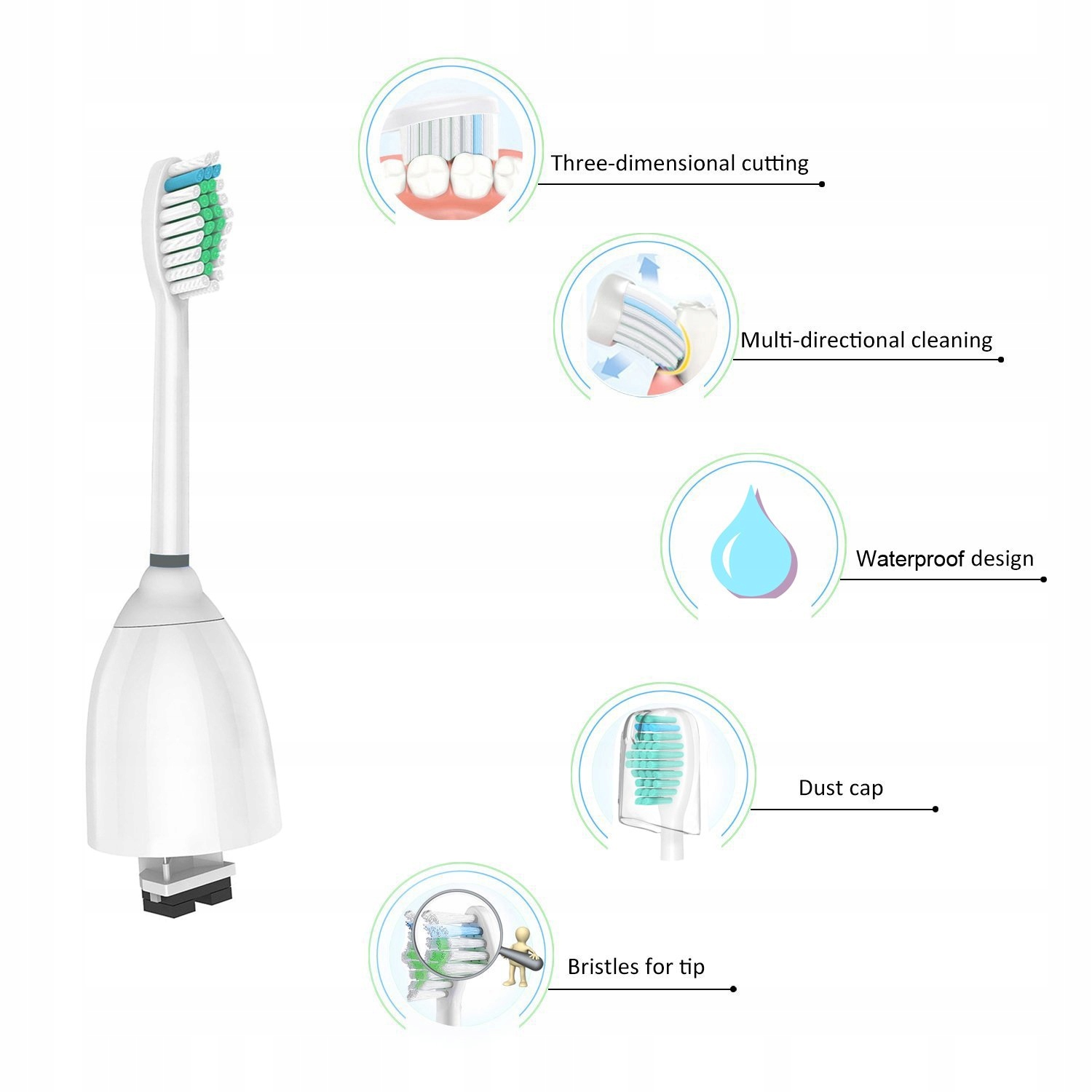 YANBAN Zestaw 4 Głowic Szczoteczek Do Essence Elite Xtreme — miniatura 4