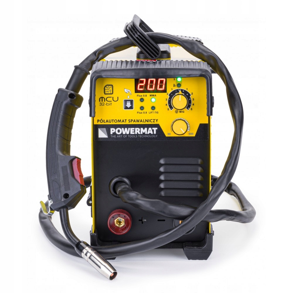 SPAWARKA INWERTOROWA MIGOMAT BEZGAZOWY FLUX 200A 3w1 MIG MMA TIG Marka Powermat