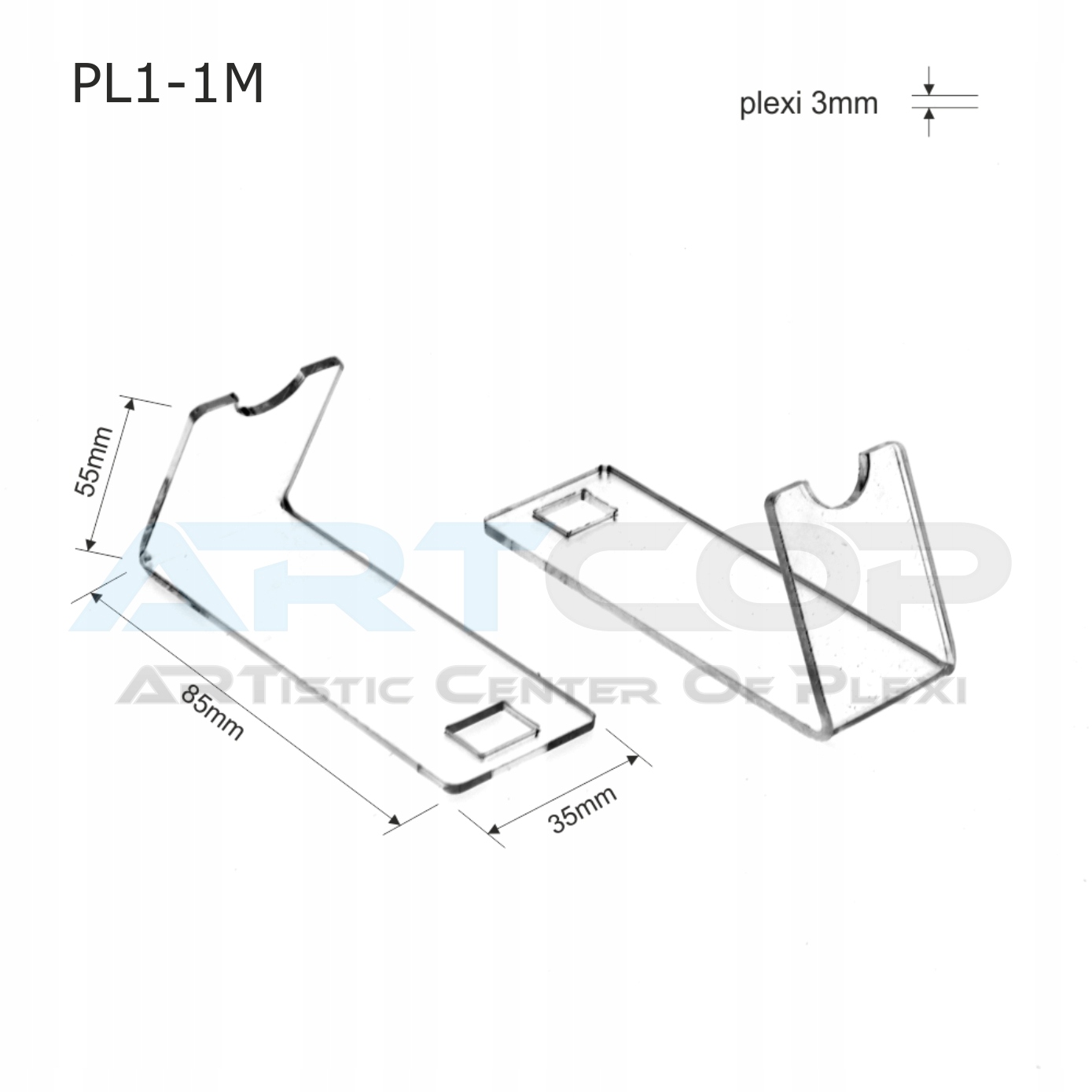 Podstawka PL1 na długopisy - POZIOMZ PLEXI Kod producenta PL1-1M