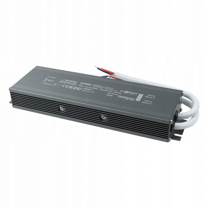 Hermetický Napájecí Zdroj Premium 12V 200W 16A vodotěsný IP67 pro Led 3 roky gw