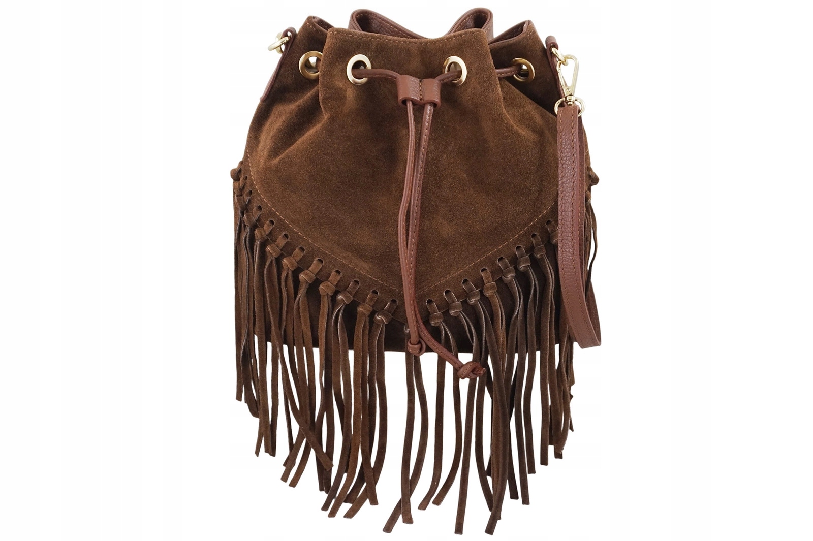 Kožená kabelka boho style Hnědá