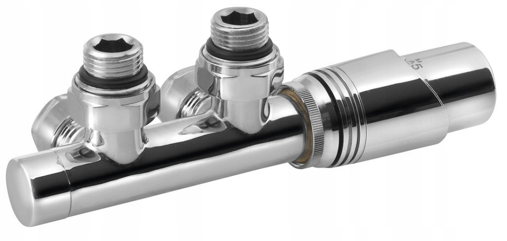 Sada termostatických prípojok Wicher pre stredovú prípojku 50, chróm