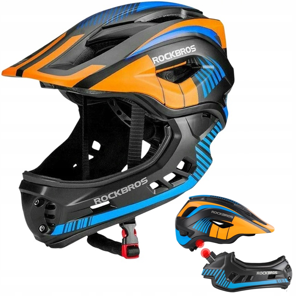 Dětská helma s odnímatelnou bradou Full Face off-road Rockbros TT-32SOBL S