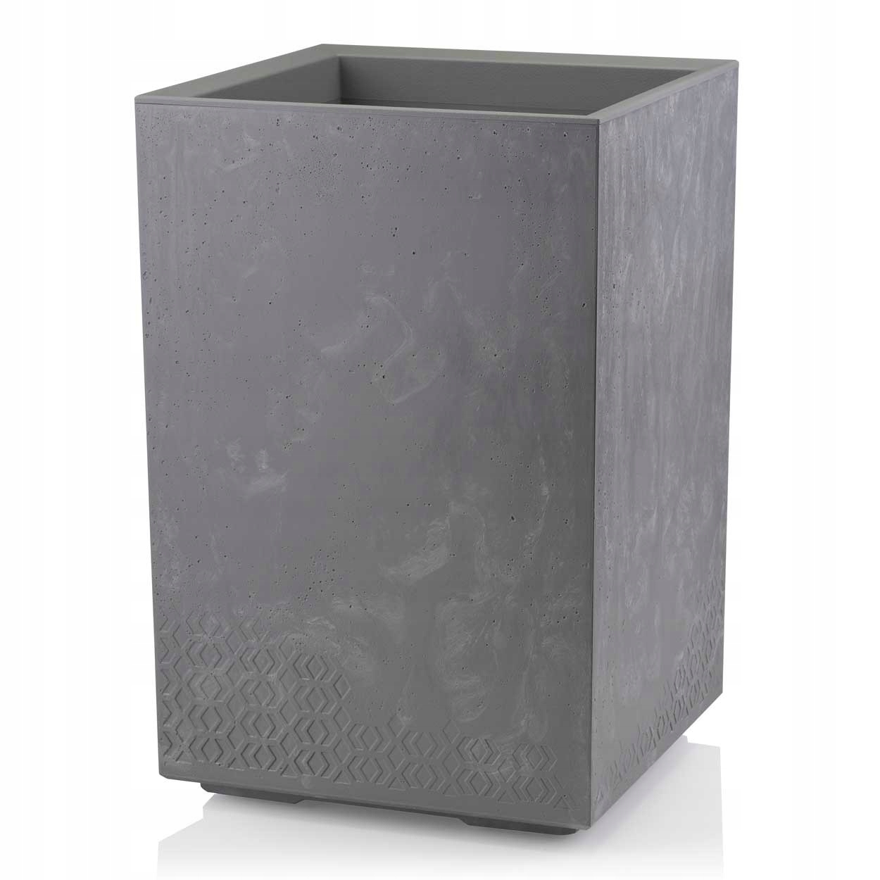Donica Słupek Imitacja Betonu szary beton H60x40 cm na Taras Loft Kółka