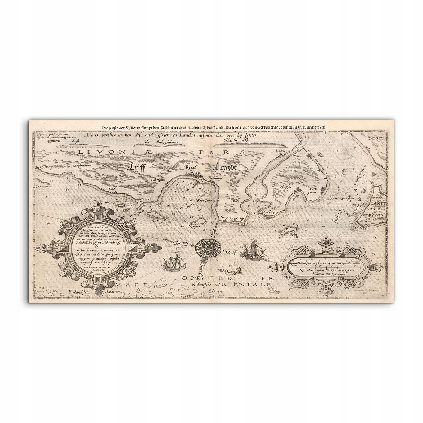 

Fotoobraz 100x50 nowoczesny Mapa Livonia Vintage