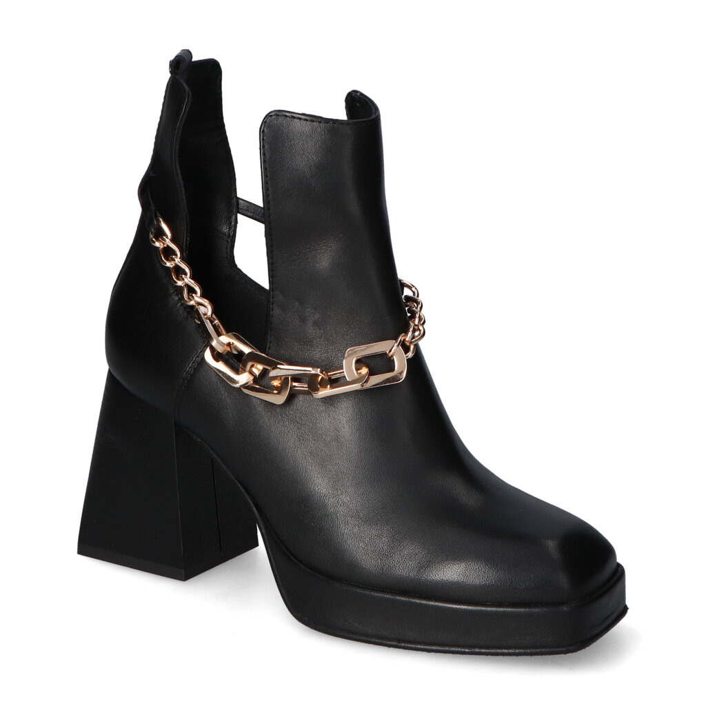 Kotníkové Boty Arka BI7731/0308 Černé Lico Ozdoba Zlatý Řetěz 37