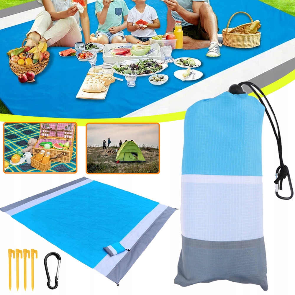 Koc Piknikowy Do Podróży 210X200CM Mata Plażowa Wodoodporny Ręcznik Plażowy