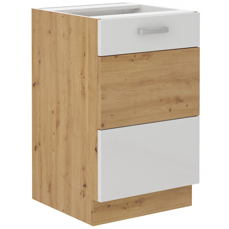 Szafka kuchenna dolna ARTISAN 50 D ZL 1F BB BIAŁY POŁYSK / DĄB ARTISAN