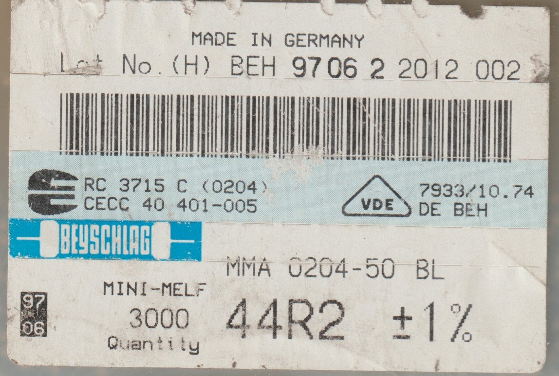 [100szt] 44R2 1% 50ppm rezystor Smd minimelf MMA0204 Beyschlag low noise