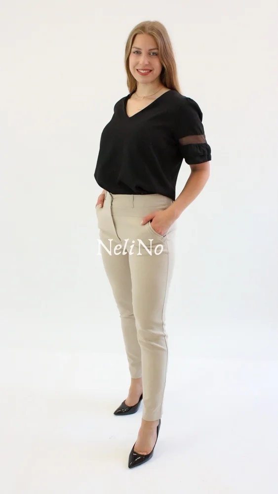 Slavná Elegantní kalhoty Béžová 42