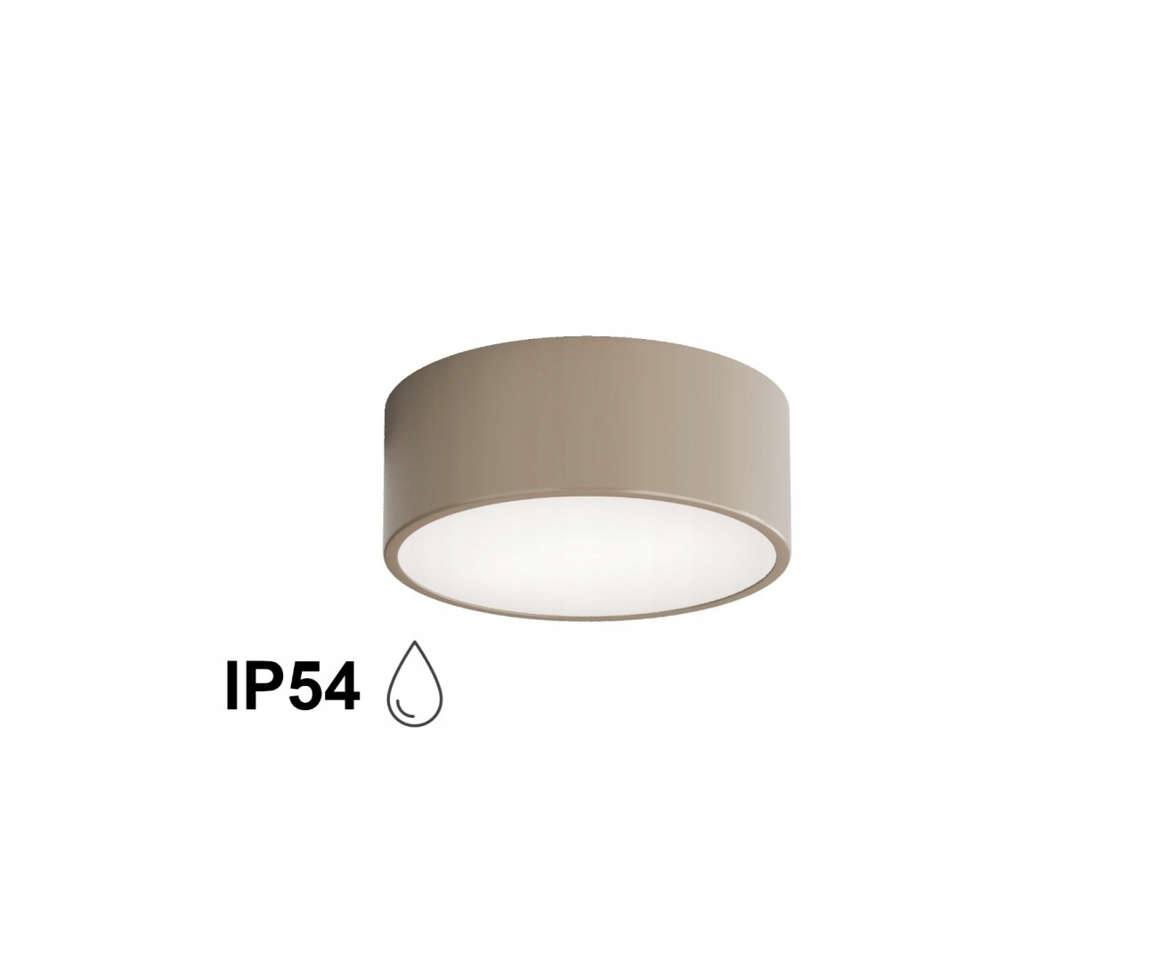 Lampa sufitowa łazienkowa na taras Plafon Cleo 200 IP54 Beżowy