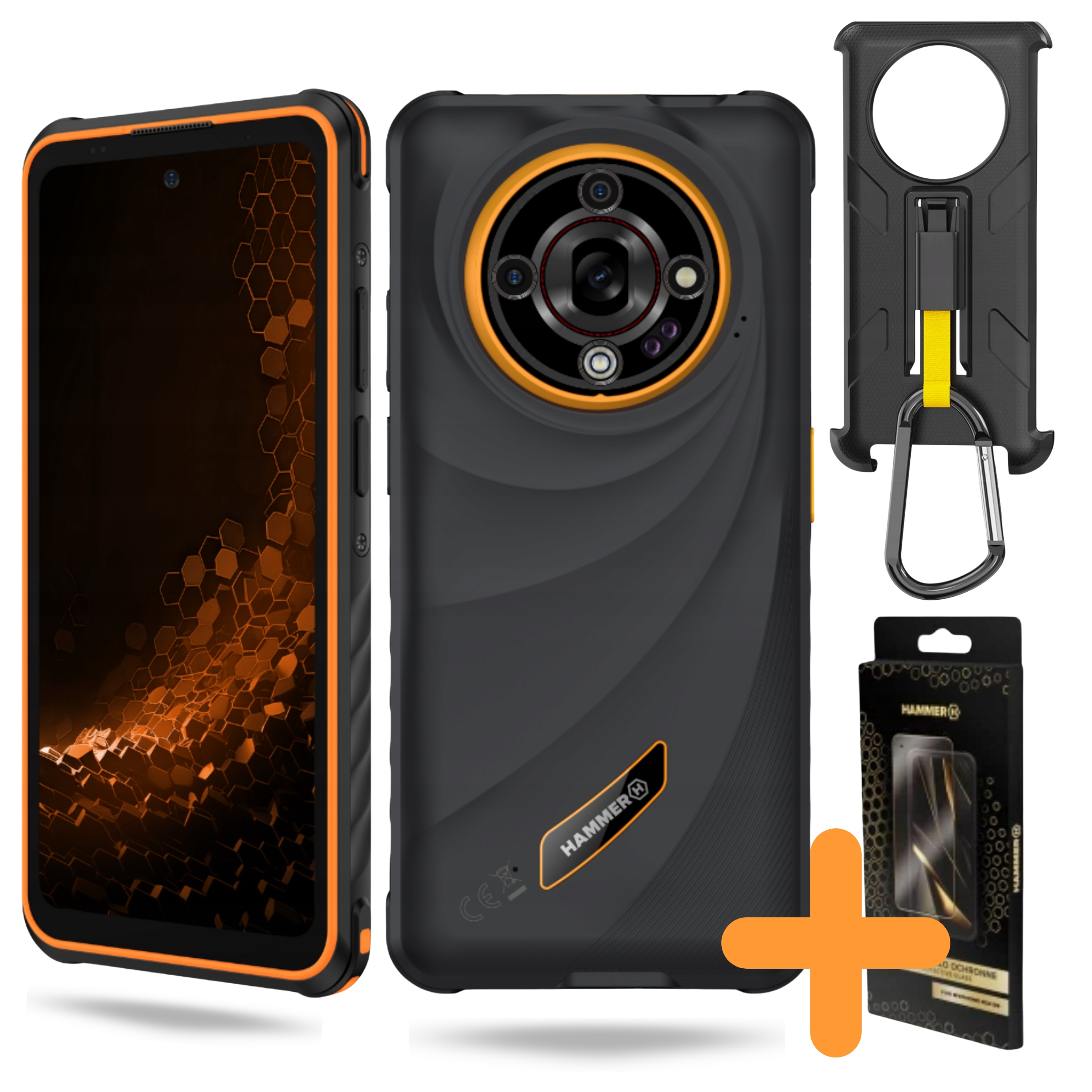 Smartfon Hammer Iron 6 5G 14/128 Gb Pancerny Szkło Hybrydowe Etui Zestaw