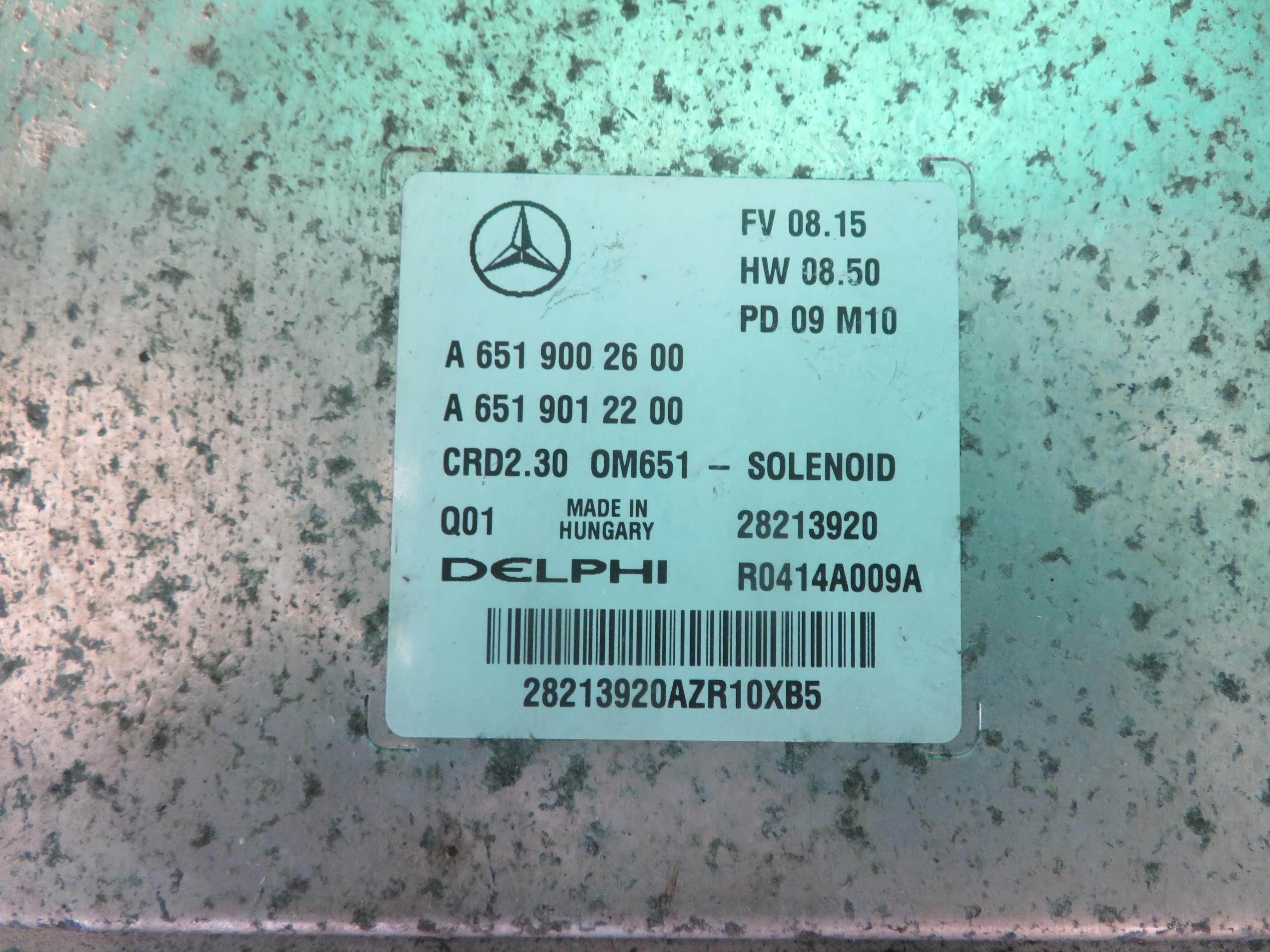computer control unit of the engine MERCEDES SPRINTER 2.2 10R A6519002600