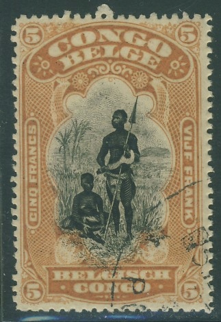 Congo Belge 5 fr. - Myśliwi