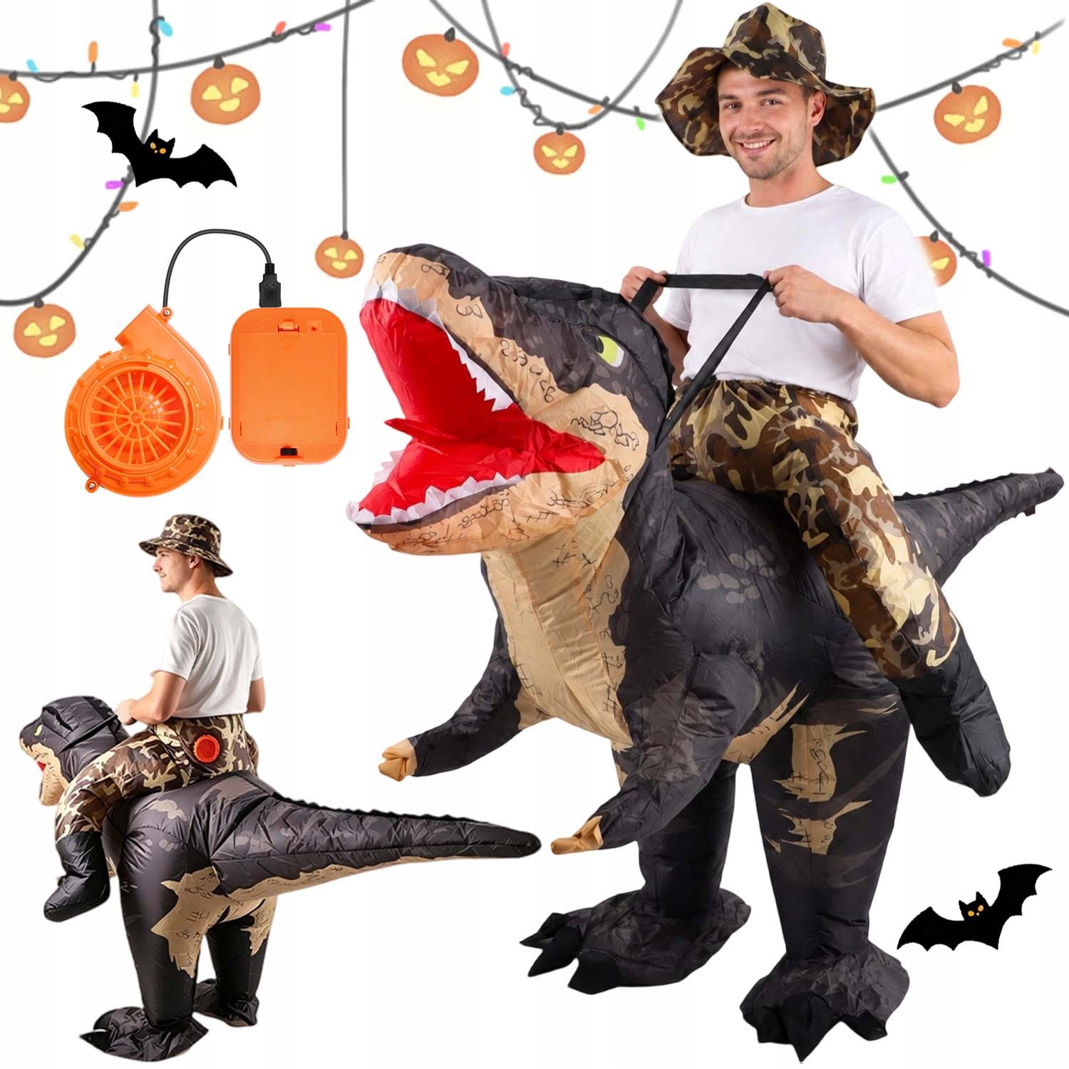 Kostým Kalhoty Dinosaurus T-rex Nafukovací Kostým Dospělý Převlek Halloween