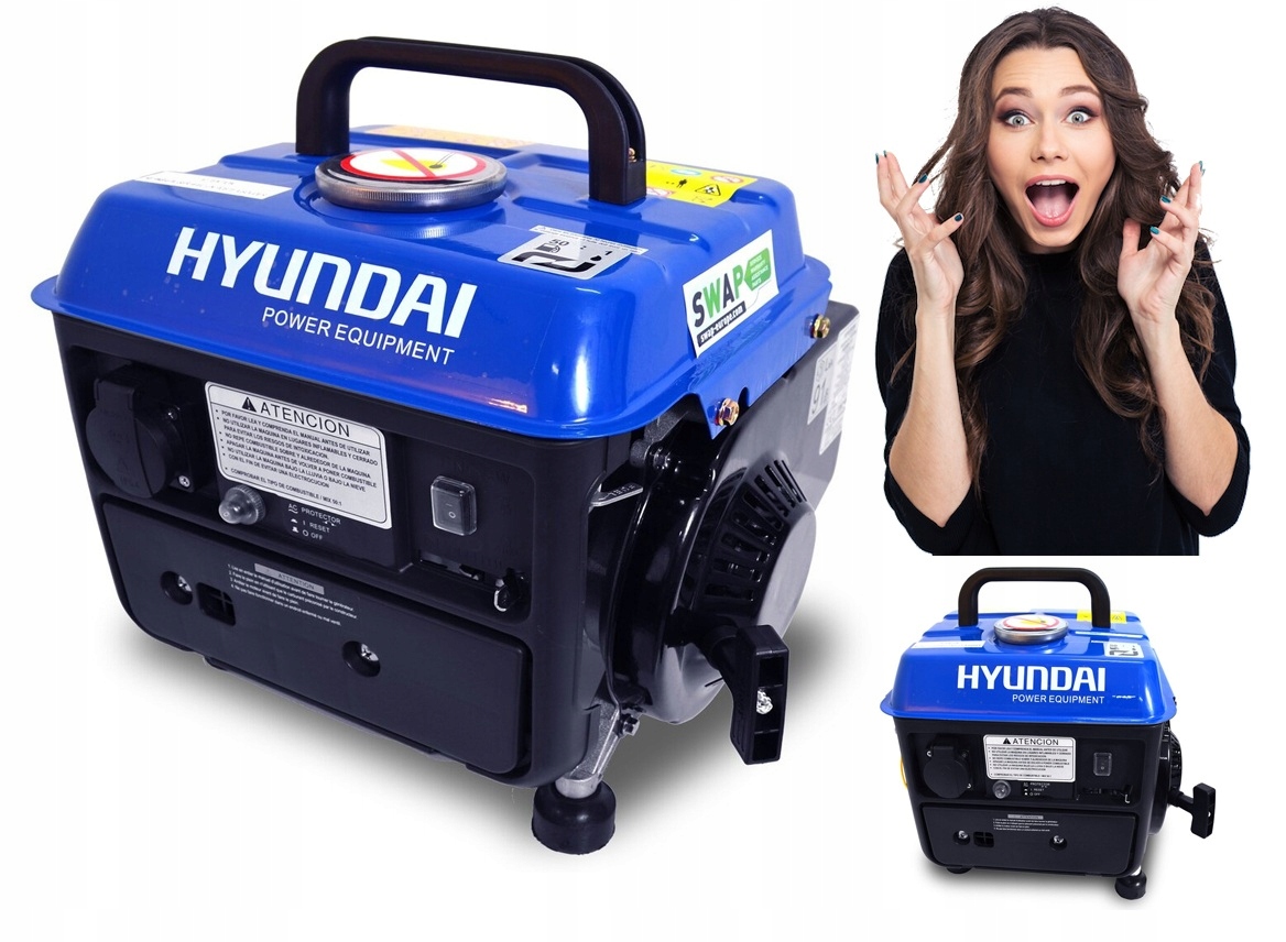 Электрогенератор Бензиновый Hyundai HG800-A (720 Вт, Однофазное, Ручной ...