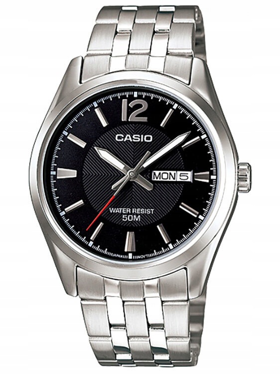 Pánské Hodinky Casio MTP-1335D 1AV Stříbrný Náramek 50 M Pro Den Chlapců