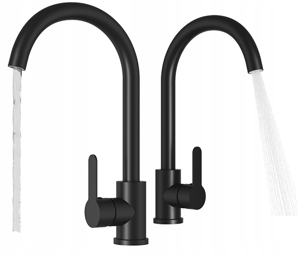 Kuchynská Batéria Zaoblená, Výtok Do Umývadla Prestige Plus Čierny Kohútik