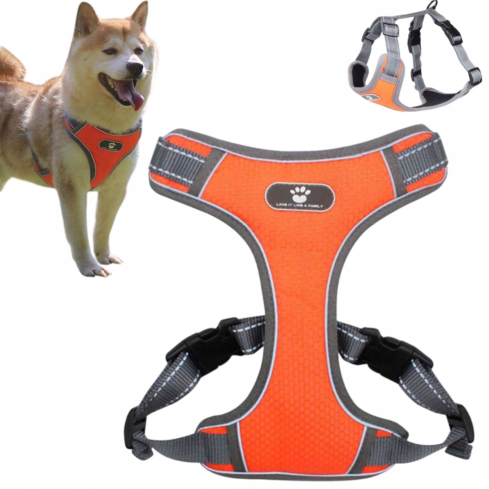 Levně Nastavitelné Reflexní Popruhy Pro Psa, Komfortní Síťované Polstrování Velikosti M