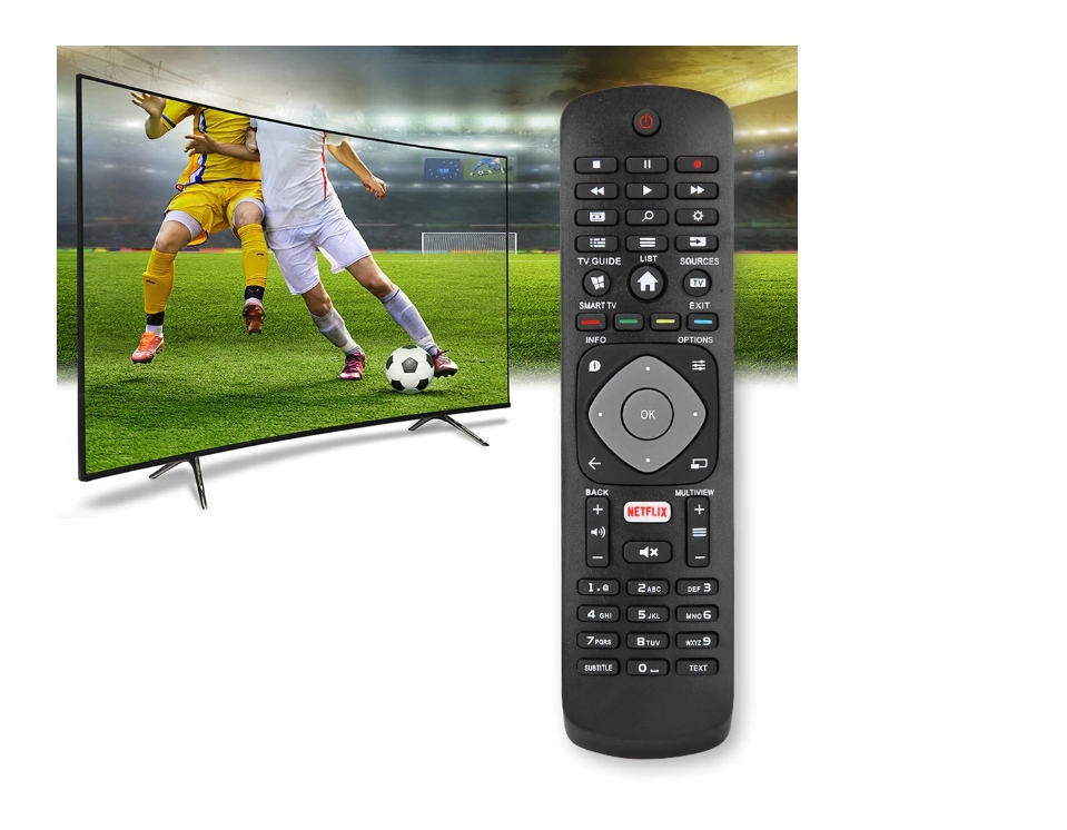 ПУЛЬТ ДИСТАНЦИОННОГО УПРАВЛЕНИЯ ДЛЯ PHILIPS TV УНИВЕРСАЛЬНАЯ ЗАМЕНА SMART TV LED NETFLIX