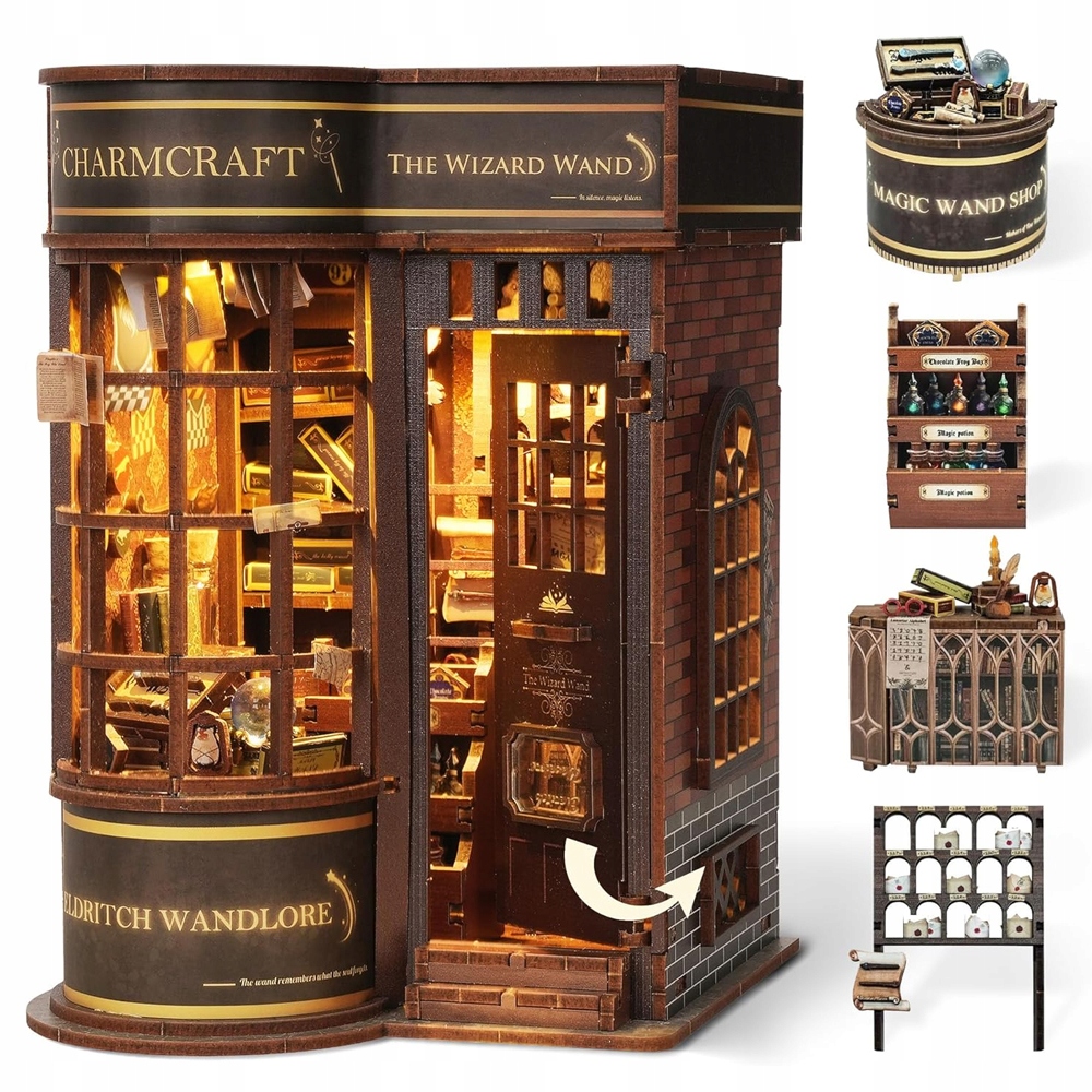 Diy Miniaturowy Domek Szkoła Magii Book Nook Puzzle 3D Dekoracja