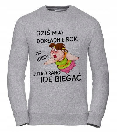 Dámská Mikina A Year From Tomorrow Morning I'm Going Running S šedá Dárek Pro Ni Pro něj
