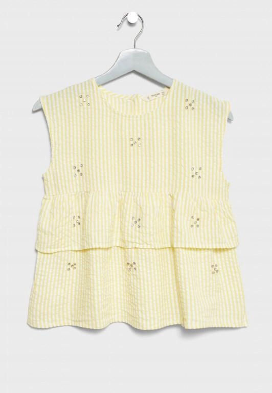 159C137 MANGO A05 ŻÓŁTY OZDOBNY TOP 152CM Materiał dominujący bawełna